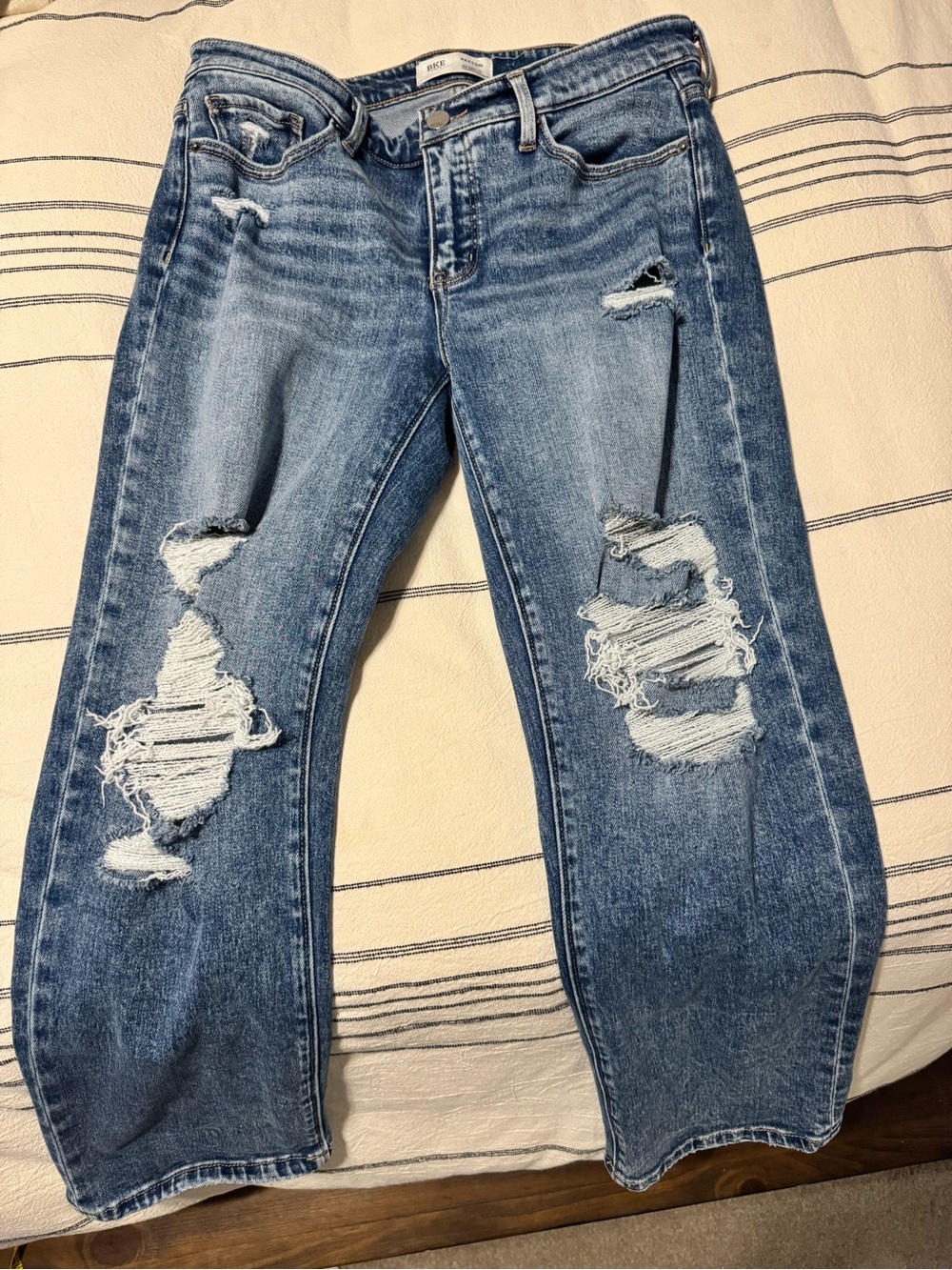 BKE Payton mid rise cropped straight leg jeans